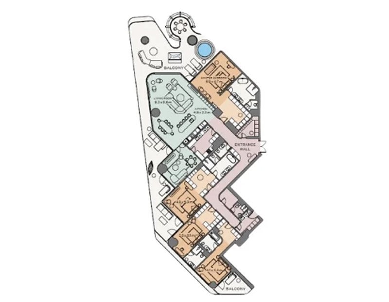 Eywa Tower Dubai 4-BR Apartment Floor Plan